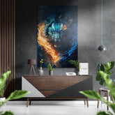 Furious Tiger Brushed Aluminum Dibond Wall Art.